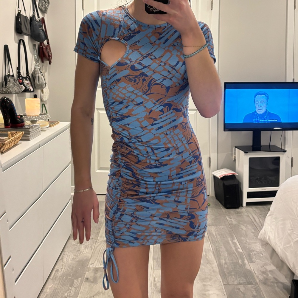 Pretty Little Thing Blue Cut-Out Dress